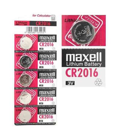 Maxell แบตเตอรี่ลิเธียม ถ่านกระดุม lithium CR2016 Silver (1 แพ็ค 5 ก้อน)