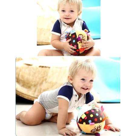 ลูกบอลชวนคลาน ลูกบอลเด็กเนื้อนุ่มนิ่ม เขย่ามีเสียงกรุ๋งกริ๋ง