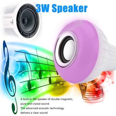 LM-หลอดไฟเปลี่ยนสีได้พร้อมรีโมท+เป็นลำโพงในตัว Smart RGB LED Bulb 12W RC Colorful LED รุ่น E27