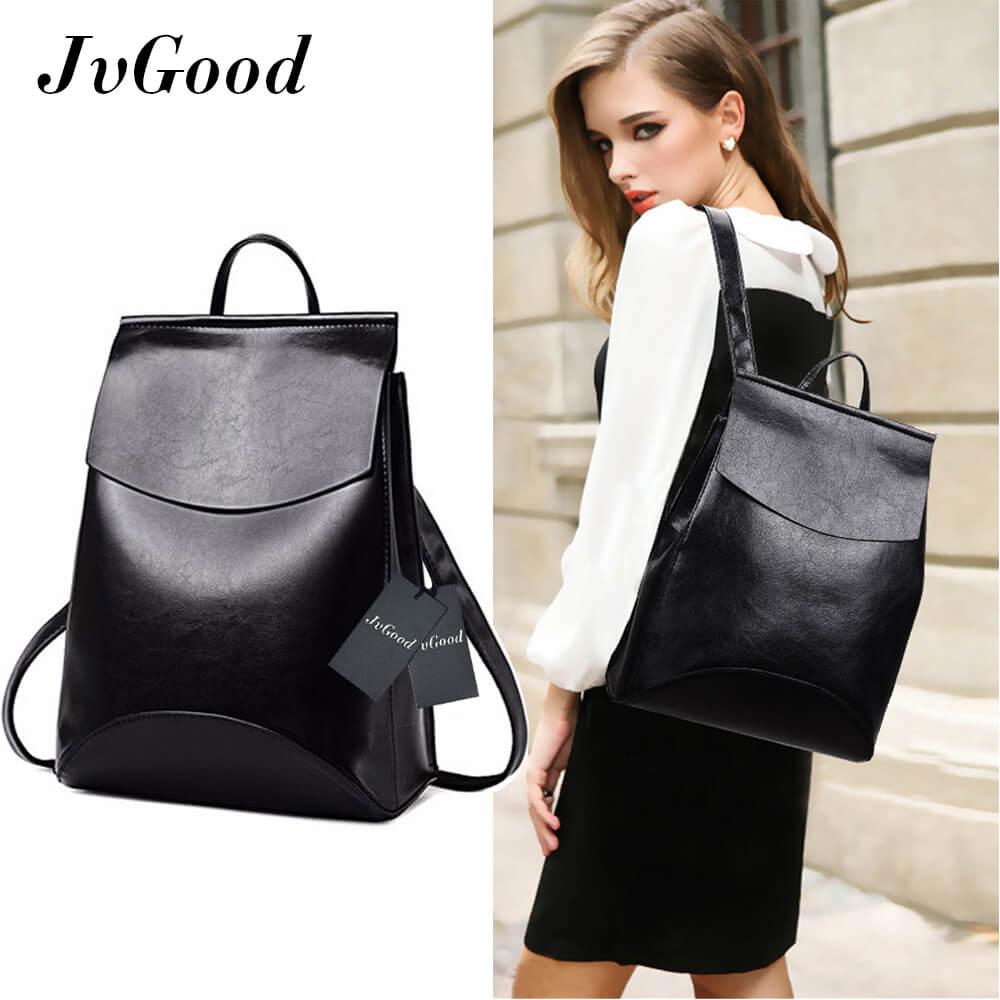 JvGood Women's Pu Leather Backpack กระเป๋าเป้สะพายหลัง กระเป๋าสะพายหลังผู้หญิง backpack women