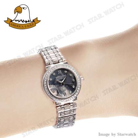 AMERICA EAGLE นาฬิกาข้อมือผู้หญิง สายสแตนเลส รุ่น AE086L - Silver/Grey