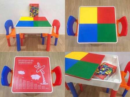 Ruklook โต๊ะกิจกรรมเลโก้  2 in 1 Learning Desk Set