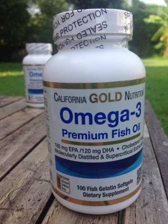 น้ำมันปลา โอเมก้า 3 Omega-3, Premium Fish Oil 1000mg* 100 Fish Gelatin Softgels (California Gold Nutrition) บำรุงสมอง บำรุงสายตา