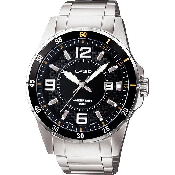 Casio นาฬิกาข้อมือผู้ชาย ทรงสปอร์ต กันน้ำ 50M สายสแตนเลส รุ่น MTP-1291