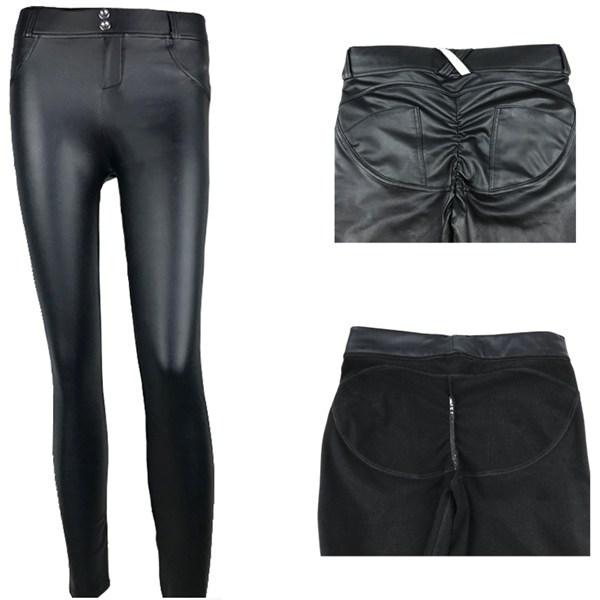 Faux Leather Low Waist Leggings Women Sexy Hip Push Up Pants Leggings Gothic Leggins Black S 6xl