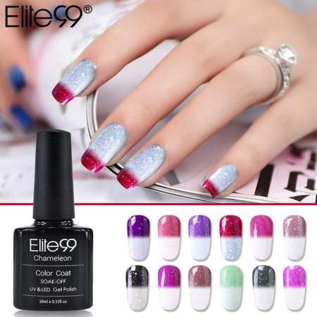 สีเจล Elite99 สีใหม่ Snowy เปลี่ยนสี่ตามอุณหภูมิ   ขนาด 10 ml.