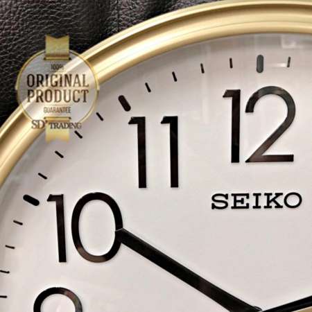 SEIKO นาฬิกาแขวน 12 นิ้ว ขอบบอร์นทอง หน้าขาว รุ่น QXA736G