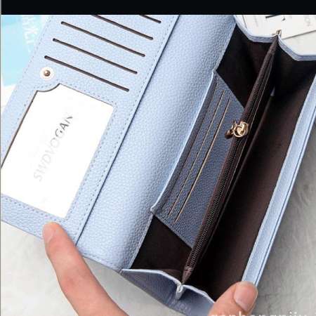 Andaman กระเป๋าสตางค์ กระเป๋าตังค์ใบยาวผู้หญิง(สีฟ้า) - Long wallet women(Blue)