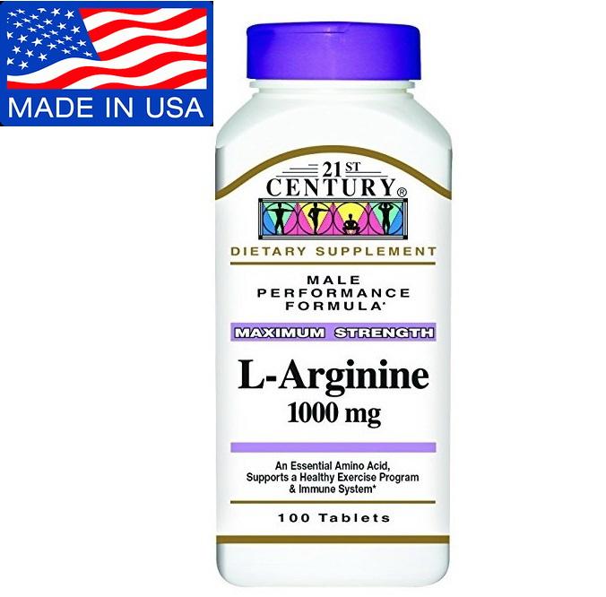 21st Century L-Arginine 1000 mg x 100 เม็ด Maximum Strength อาร์จีนีน อาหารเสริมผู้ชาย Arginine
