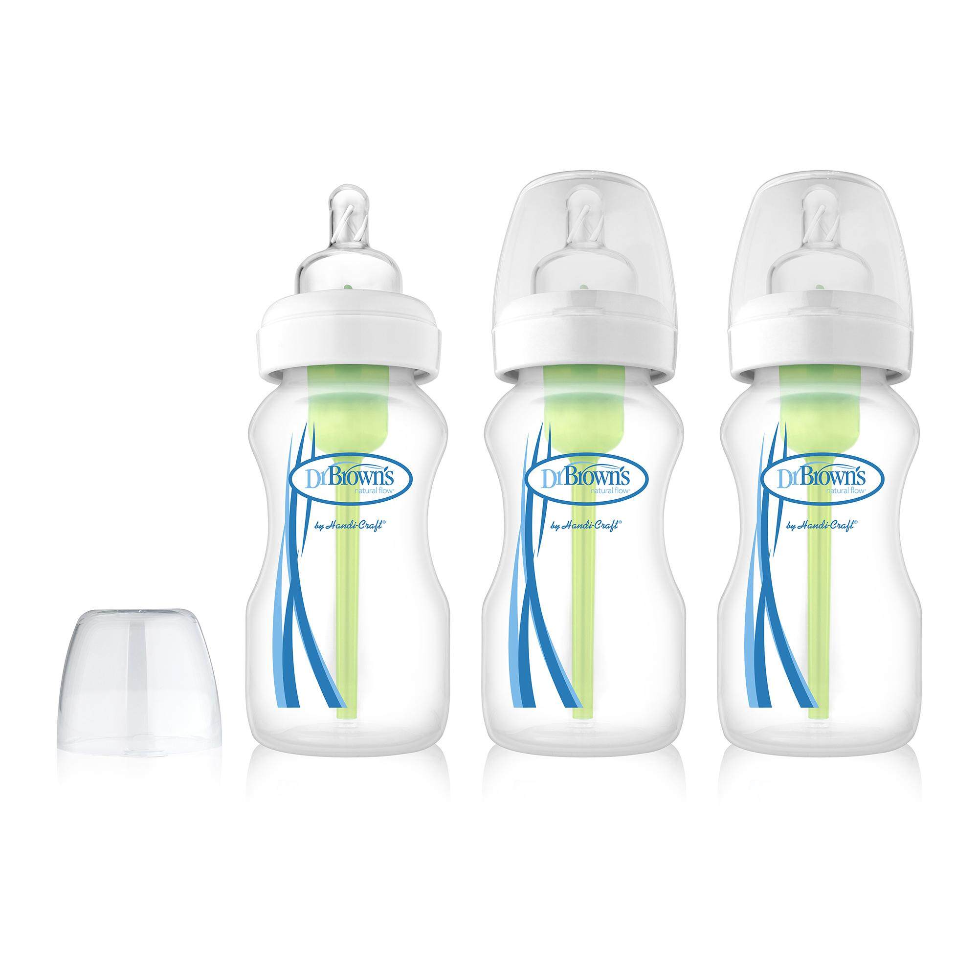 ราคา Dr.Brown's : DRBWB93005-GBX ขวดนม 9 oz / 270 ml PP Wide-Neck "Options" Baby Bottle, 3-Pack
