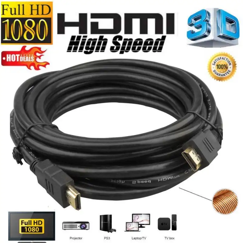 ภาพหน้าปกสินค้าสาย TV HDMI 1.8 เมตร 3เมตร 5เมตร 10เมตร 15เมตร 20เมตร 30เมตร สายถักรุ่น HDMI 1.8M 3M 5M 10M 15M 20M 30M CABLE 3D FULL HD 1080P จากร้าน new power2018 บน Lazada