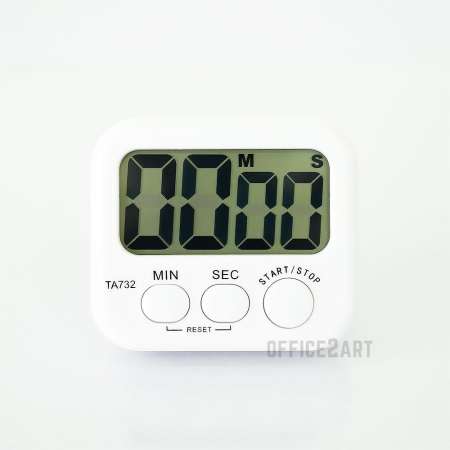 Office2art นาฬิกาจับเวลา เดินหน้า ถอยหลัง สีขาว No.TA732 ( นาฬิกาจับเวลาดิจิตอล นาฬิกาดิจิตอล นาฬิกาจับเวลาถอยหลัง นาฬิกาตั้งโต๊ะ นาฬิกาจับเวลาทำอาหาร Digital Timer )