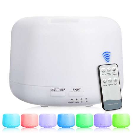 เครื่องพ่นอโรม่า พร้อมรีโมท! Aroma Diffuser with Remote Control ฟรี! น้ำมันหอมระเหยยูคาลิปตัส - เครื่องพ่นควัน พ่นไอน้ำ พ่นน้ำมันหอมระเหย ใช้ได้กับน้ำมันหอมระเหยทุกชนิด มีรีโมทควบคุมระยะไกล ตั้งเวลาและเปลี่ยนสีได้ ช่วยเพิ่มความชื้นในอากาศ ดีและถูกที่สุด