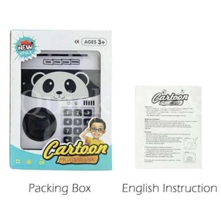 Panda Money Saving กระปุกออมสิน ตู้เซฟ ดูดแบงค์ สีขาว