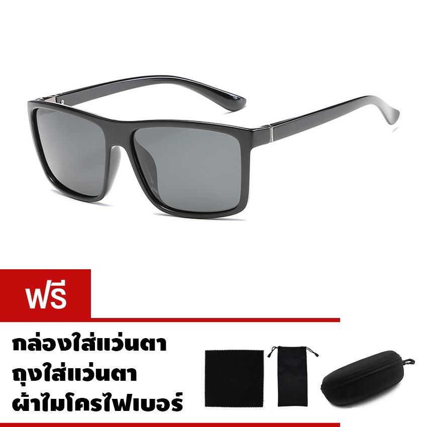 CAZP Sunglasses แว่นกันแดด Rectangle Wayfarer Style รุ่น 2141 Polarized สวมใส่ได้ทั้งชายและหญิง 62mm