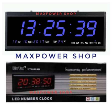 ข้อมูลสินค้า นาฬิกาดิจิตอล LED DIGITAL CLOCK แขวนติดผนังขนาด 48 X 18.2 X 4.8 CM.
รุ่น Hotai 4819 ตัวเลขสีน้ำเงิน ( BLUE ) โปรโมชั่นสินค้า