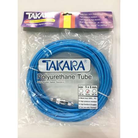 สายลม TAKARA PU 5*8MM. 15 เมตร+หัวต่อสำเร็จ