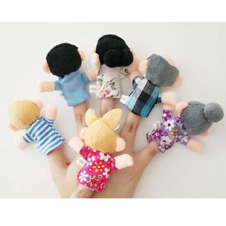 (ชุด6ชิ้น) หุ่นนิ้ว ตุ๊กตาสวมนิ้ว หุ่นเชิด หุ่นมือ สำหรับเล่นกับเด็ก และ เล่านิทาน ชุดครอบครัวสุขสันต์ หุ่นผ้า ตุ๊กตาผ้า ตุ๊กตา ชุด ครอบครัว สุขสันต์ ตุ๊กตา สวมนิ้ว เด็กเล็ก เด็กอ่อน เด็กทารก ของเล่น เด็ก น่ารัก เด็กน้อย