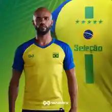 ภาพขนาดย่อของภาพหน้าปกสินค้าWARRIX เสื้อ Collection ฟุตบอลโลก สกรีนลายธงชาติบราซิล WA-1554WC-YB (เหลือง-น้ำเงิน) จากร้าน Warrix บน Lazada