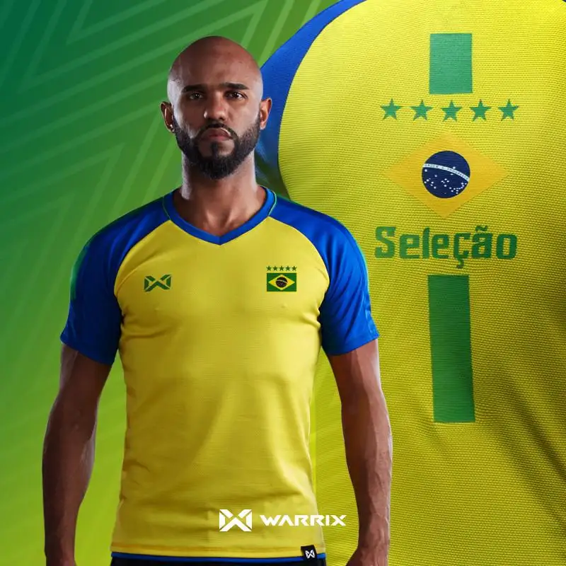 ภาพหน้าปกสินค้าWARRIX เสื้อ Collection ฟุตบอลโลก สกรีนลายธงชาติบราซิล WA-1554WC-YB (เหลือง-น้ำเงิน) จากร้าน Warrix บน Lazada