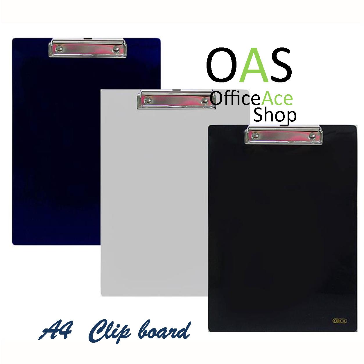 ORCA Plastic Clip Board A4 คลิบบอร์ดพลาสติก 21x30 cm สี กรม(Navy) สี กรม(Navy)