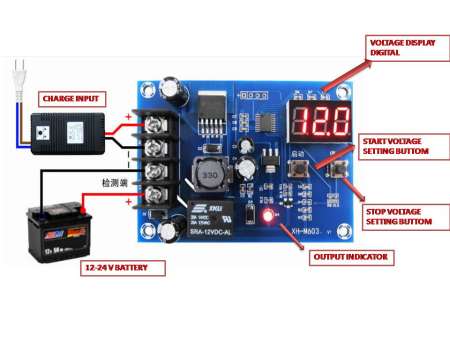 XH-M603 Battery Charging Control Module Digital LED Display Storage Lithium Battery Charger Control Switch Protection Board