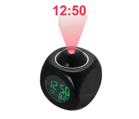 EGB นาฬิกาปลุก LED มัลติฟังก์ชั่น แสดงอุณหภูมิ ฉายเเสงเเสดงเวลา ได้ทีเพดาน หรือผนัง ของขวัญ