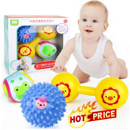 Baby Hand Grip Voice Ball ชุดเซ็ทของเล่นเด็ก ลูกบอลหลากสีเขย่าแล้วมีเสียง สำหรับเด็ก 3-6-12 เดือน