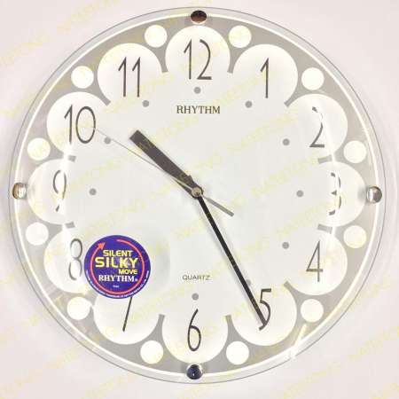 RHYTHM Japan นาฬิกาแขวนพลาสติกเดินเรียบ  ขนาด 14 นิ้ว CMG870R66