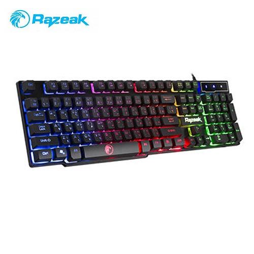 Razeak Backlighted Gaming keyboard รุ่น RK-8165 ไฟ LEDแสดงไฟรูปแบบ Rainbow