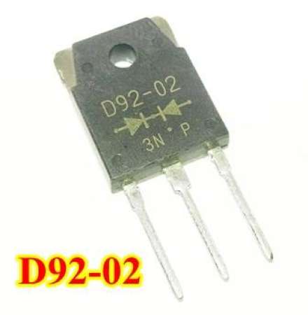 กำลังมาใหม่ D92-02 , Ultrafast Recovery Diode , 220V 20A , 2x10A TO-3P
3PCS 3ตัว คุณภาพดีๆ