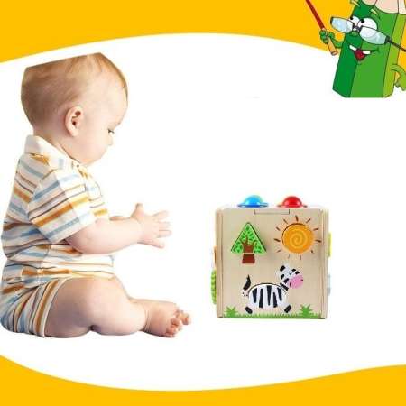 Todds  Kids Toys ของเล่นเสริมพัฒนาการ ของเล่นไม้ กล่องกิจกรรม ฝึกกล้ามเนื้อ (ตอกทุบ หยอดบล็อก รางเลื่อน)
