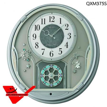 Seiko นาฬิกาแขวน ประดับด้วย Crystal Swarovski เสียงดนตรี Hi-Fi รุ่น QXM375S