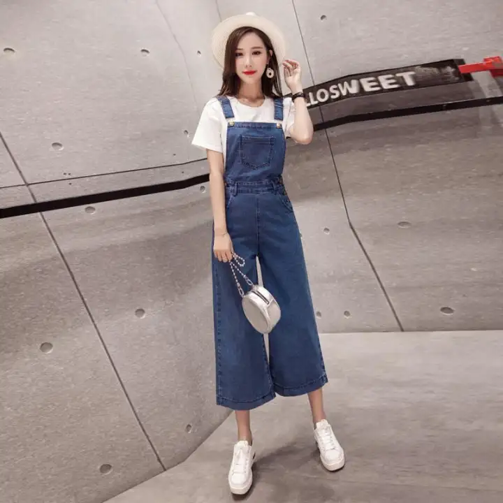 loose fit denim jumpsuit
