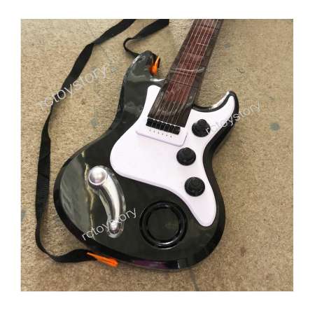 Rctoystory ของเล่น กีตาร์ร็อค กีต้าร์ไฟฟ้า Electric Guitar มีเพลง มีไฟ (สีดำ)
