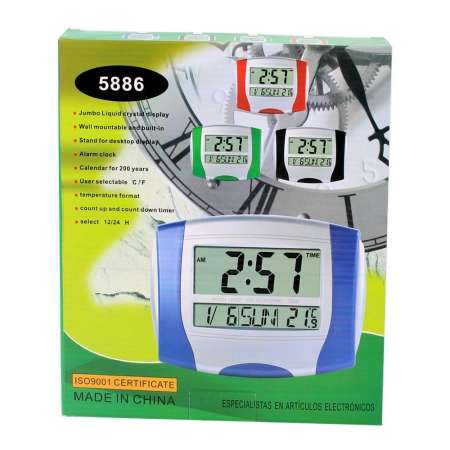 Telecorsa นาฬิกาดิจิตอล แบบ Dual-LCD 5886 ตั้งโต๊ะหรือแขวนก็ได้ รุ่น DigitalClock5886-06a-song