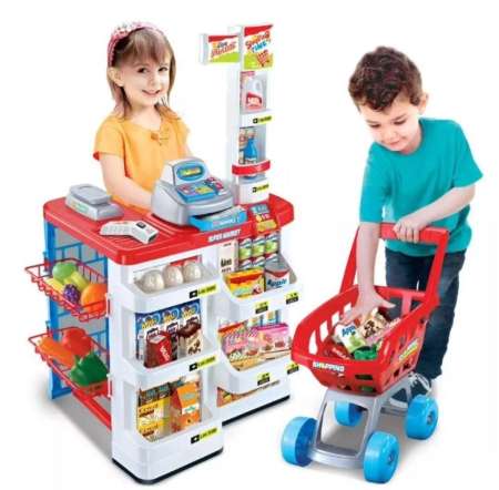 J.TOYS ชุดของเล่น Supermarket ซุปเปอร์มาร์เก็ต เครื่องสแกน รถเข็น