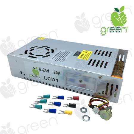 Applegreen Switching power supply 220VAC to 0-24VDC 20A LCD 1 Show Voltage สวิทชิ่ง แปลงจากไฟบ้านเป็นไฟแบต 0-24VDC 20A