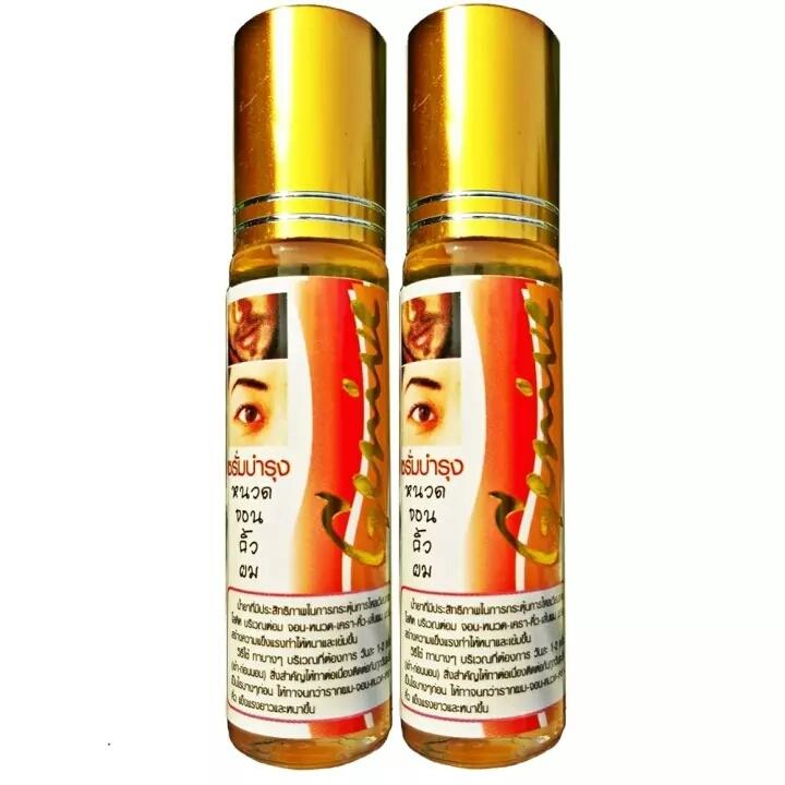 (2 ขวด) Genive จีนีวี่ เซรั่มหัวลูกกลิ้ง ปลูกผม คิ้ว หนวด จอน 10 ml.