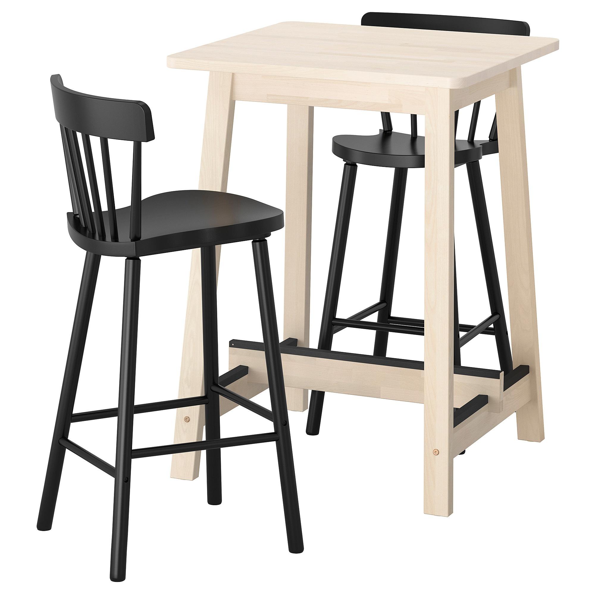โต๊ะบาร์และบาร์เก้าอี้วางเท้า เก้าอี้วางขา เก้าอี้ตูล สตูล 2 ตัว โต๊ะคาเฟ่ NORRÅKER / NORRÅKER