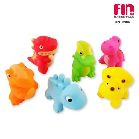 FIN BABIESPLUS ของเล่นตุ๊กตายางมือบีบไดโนเสาร์ คละลาย เซต 6 ชิ้น รุ่น TCN-F2007