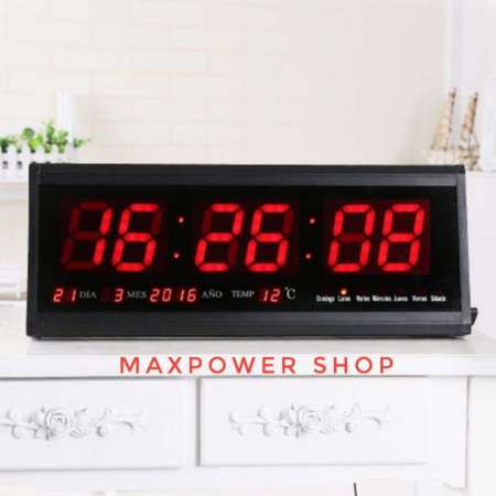 นาฬิกาดิจิตอล LED DIGITAL CLOCK แขวนติดผนัง 48 x 18.2 x 4.8 CM. รุ่น 4819 ตัวเลขสีแดง