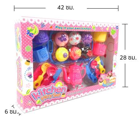 K TOY ชุดเสิร์ฟคัพเค้กจำลอง + พร้อมอุปกรณ์ ขนาด ย 42*ก 6.5*ส 28 ซม