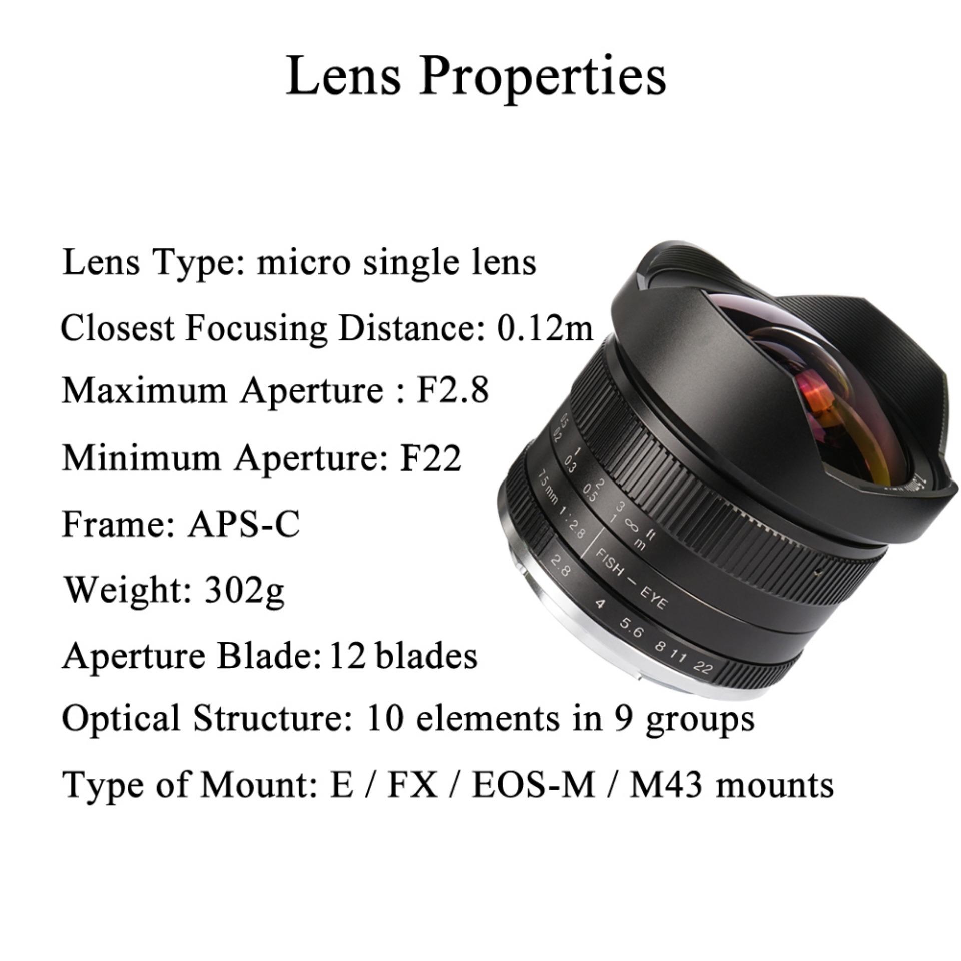 7Artisans Canon 7.5mm F2.8 APSC Manual Fisheye Wide Angle Lens EOSM