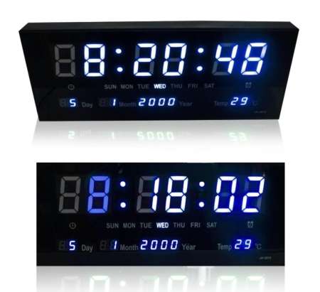 นาฬิกาดิจิตอลLED Number Clock แขวนผนัง ตัวเลขสีฟ้า นาฬิกาดิจิตอลLED Number Clock แขวนผนัง ตัวเลขสีฟ้า
