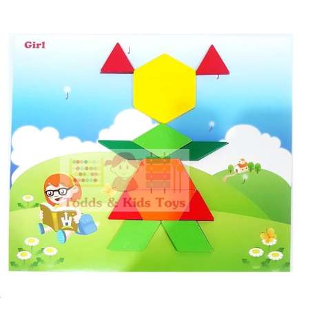 Todds  Kids Toys ของเล่นไม้เสริมพัฒนาการตัวต่อ tangram 250 ชิ้น