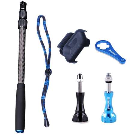 Smatree S2C Carbon Fiber Extendable Pole for GoPro Hero 7/6/5/4/3+/3/2/1/Session (WiFi Remote Controller is NOT Included)