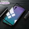 HOT Magnetic Adsorption Case For Huawei P20 Pro Case 9H Tempered Glass + Built-in Magnet Case Metal Ultra Cover  - นานาชาติ