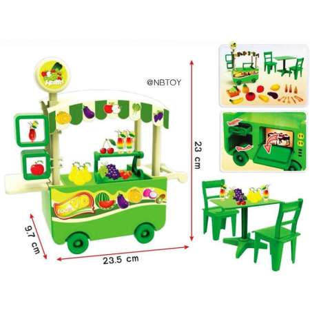 KUKTOY ของเล่น ชุดครัว ชุดร้านผลไม้และน้ำปั่น พร้อมรถเข็น 127-2