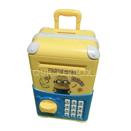 Money Saving Automatic Deposit Box กระปุกออมสินมินเนี่ยน ตู้เซฟ ดูดแบงค์